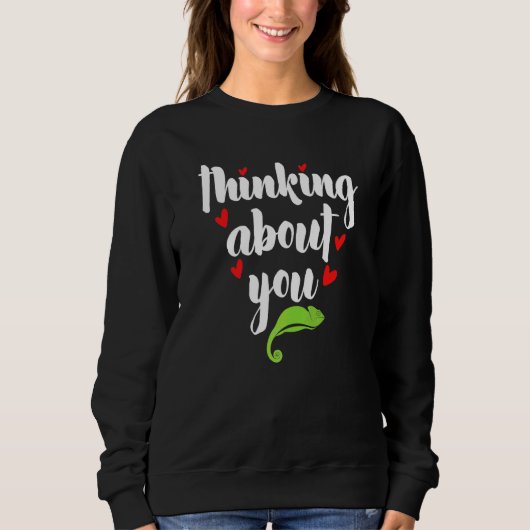 Über dich nachdenken Geckos Witz Chamäleons Wortsp Sweatshirt (Vorderseite)