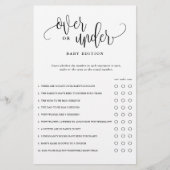 Über die Babydusche mit Papierspielkarte Flyer (Vorne)