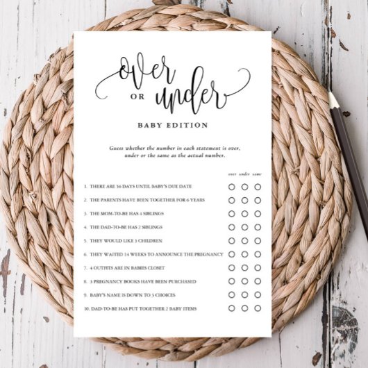 Über die Babydusche mit Papierspielkarte Flyer