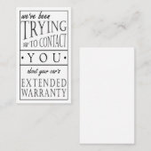 Über die erweiterte Garantie Ihres Autos Visitenkarte (Vorne/Hinten)