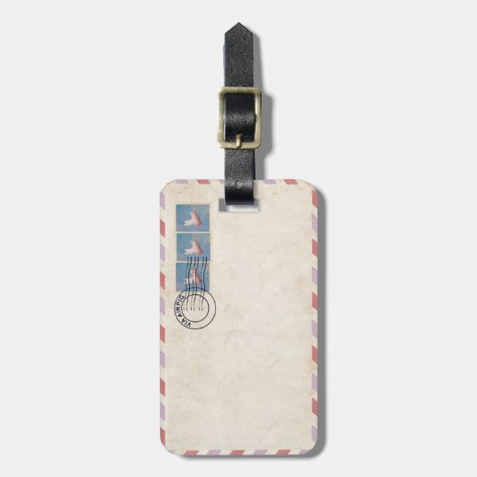 über die Gepäckmarke des Schweines Gepäckanhänger (Vorderseite vertikal)