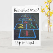 "ÜBER DIE HILFE?" ERINNERN SIE SICH HOPSCOTCH-HOP  KARTE (Gelbe Blume)