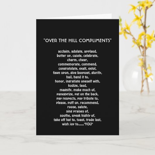 ÜBER DIE HILFSKOMPLIMENTE KARTE (Gelbe Blume)