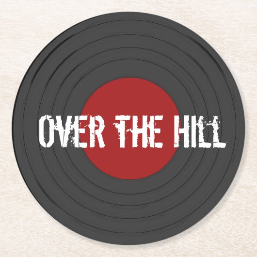 Über die Hill Rock'n'Roll Record Round Runder Pappuntersetzer (Vorderseite)