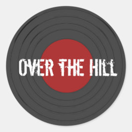 Über die Hill Rock'n'Roll Record Runder Aufkleber