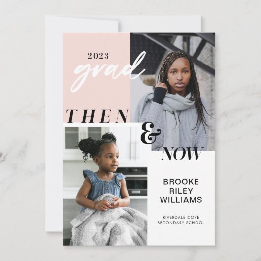 Über die Jahre - Jetzt & Dann Abschluss 2 Foto Einladung (Vorderseite)