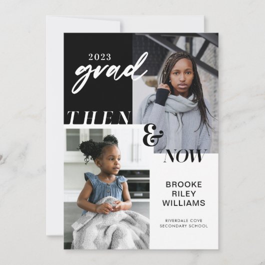 Über die Jahre - Jetzt & Dann Abschluss 2 Foto Einladung (Vorderseite)