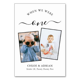 Über die Jahre paare 4x Foto Hochzeit modern Tischnummer