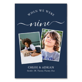 Über die Jahre paare Foto Hochzeit modern Tischnummer