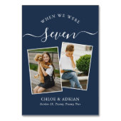 Über die Jahre paare Foto Hochzeit modern Tischnummer (Rückseite)