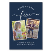 Über die Jahre paare Foto Hochzeit modern Tischnummer (Rückseite)