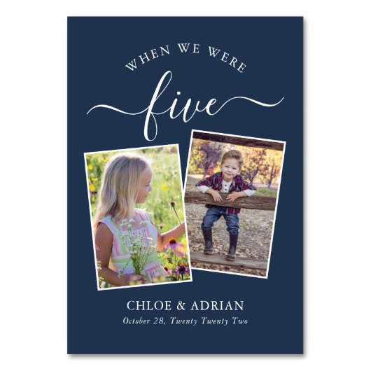 Über die Jahre paare Foto Hochzeit modern Tischnummer (Vorderseite)