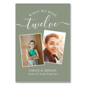 Über die Jahre paare Foto Hochzeit modern Tischnummer (Rückseite)