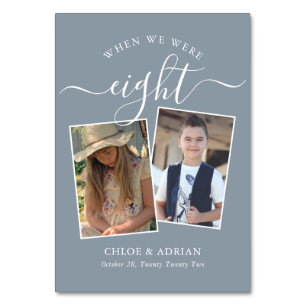 Über die Jahre paare Foto Hochzeit modern Tischnummer