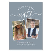 Über die Jahre paare Foto Hochzeit modern Tischnummer (Rückseite)