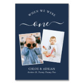 Über die Jahre paare Foto Hochzeit modern Tischnummer (Rückseite)