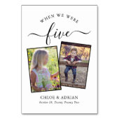 Über die Jahre paare Foto Hochzeit modern Tischnummer (Rückseite)