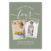 Über die Jahre paare Foto Hochzeit modern Tischnummer (Rückseite)