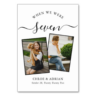 Über die Jahre paare Foto Hochzeit modern Tischnummer