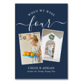 Über die Jahre paare Foto Hochzeit Moderne Tabl Tischnummer (Rückseite)