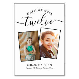 Über die Jahre paare Foto Hochzeit Moderne Tabl Tischnummer