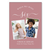 Über die Jahre paare Foto Hochzeit Moderne Tabl Tischnummer (Rückseite)