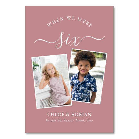 Über die Jahre paare Foto Hochzeit Moderne Tabl Tischnummer (Vorderseite)