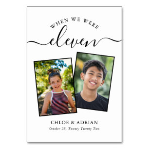 Über die Jahre paare Foto Hochzeit Moderne Tabl Tischnummer