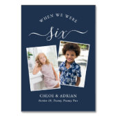 Über die Jahre paare Foto Hochzeit Moderne Tabl Tischnummer (Rückseite)