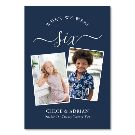 Über die Jahre paare Foto Hochzeit Moderne Tabl Tischnummer (Vorderseite)