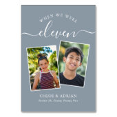 Über die Jahre paare Foto Hochzeit Moderne Tabl Tischnummer (Rückseite)