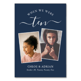 Über die Jahre paare Foto Hochzeit Moderne Tabl Tischnummer