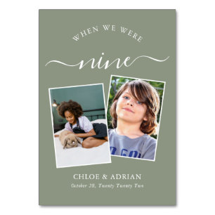 Über die Jahre paare Foto Hochzeit Moderne Tabl Tischnummer