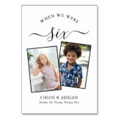 Über die Jahre paare Foto Hochzeit Moderne Tabl Tischnummer (Rückseite)