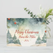 "Über die Meilen" Foto Weihnachtskarte Karte (Stehend Vorderseite)