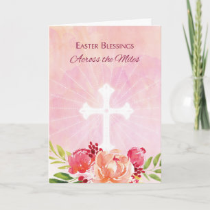 Über die Meilen hinweg religiöse Ostersegnungen Feiertagskarte