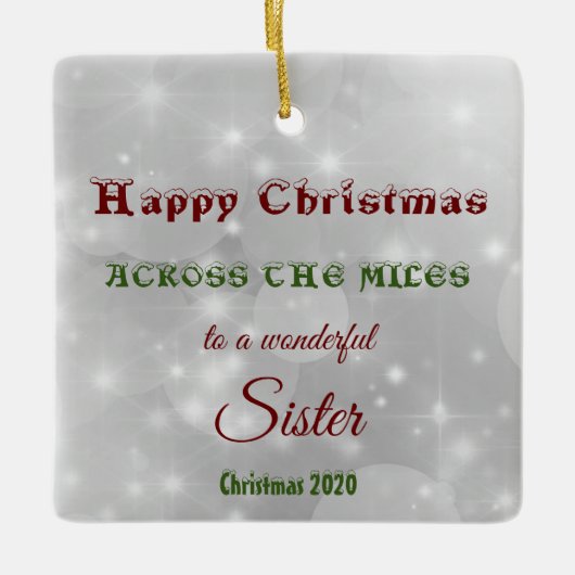 Über die Miles Christmas 2020 Schwester Keramikornament (Vorderseite)