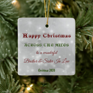 Über die Miles hinweg Weihnachtsbruder und Schwest Keramikornament