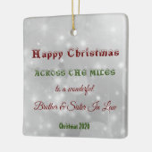 Über die Miles hinweg Weihnachtsbruder und Schwest Keramikornament (Links)