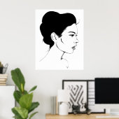 Über die Moderne der Girl Art Print Poster (Heimbüro)
