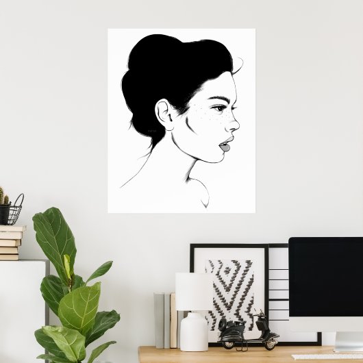 Über die Moderne der Girl Art Print Poster (Heimbüro)