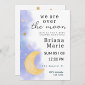 Über die Mond Babydusche laden Einladung (Vorne/Hinten)