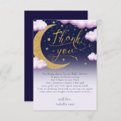 Über die Mond Girl Babydusche Danke (Vorne/Hinten)