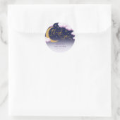 Über die Mond Girl Babydusche Danke Runder Aufkleber (Tasche)