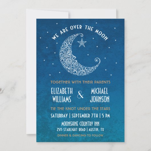Über die Mondhochzeit Einladung (Vorderseite)