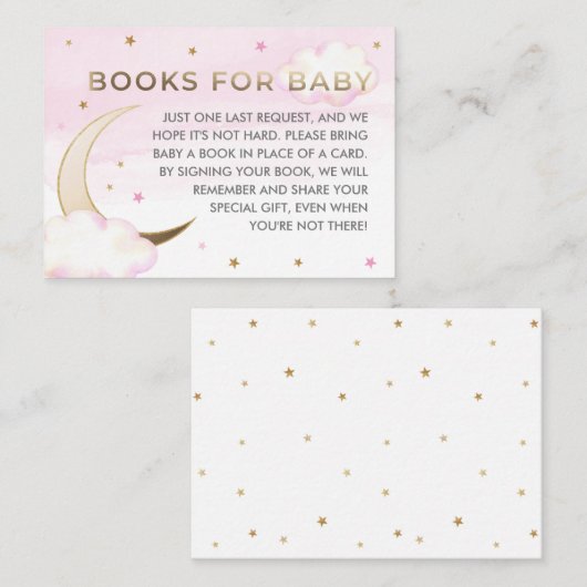 Über die Moon Book Request Insert Card (Vorne/Hinten)