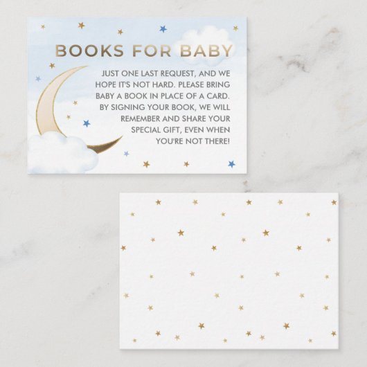 Über die Moon Book Request Insert Card (Vorne/Hinten)