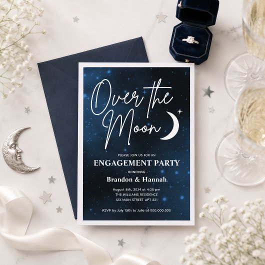 Über die Moon Engagement Party Einladung
