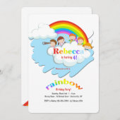 Über die Rainbow Birthday Party Einladung (Vorne/Hinten)