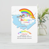 Über die Rainbow Birthday Party Einladung (Stehend Vorderseite)